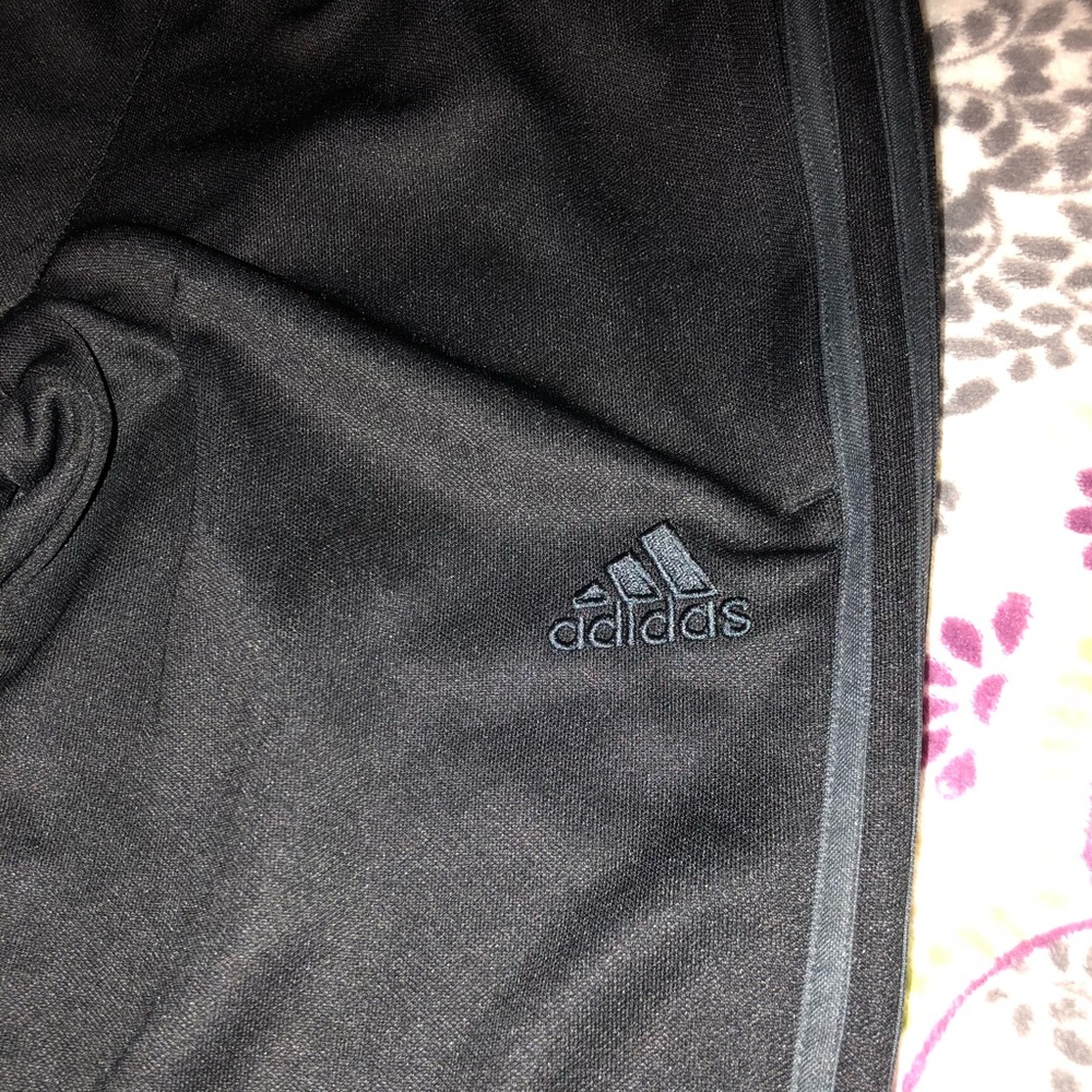 All black adidas soccer sweatpants